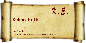 Kokas Erik névjegykártya